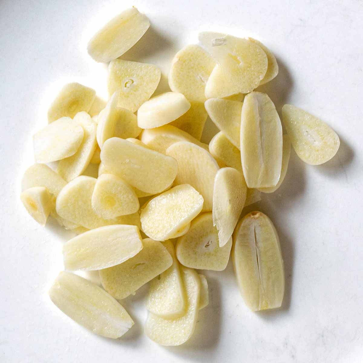 Raw garlic before being added to the potato leek soup.