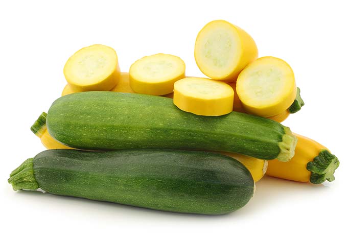 Eat in season - summer squash and zucchini are in season starting around June.