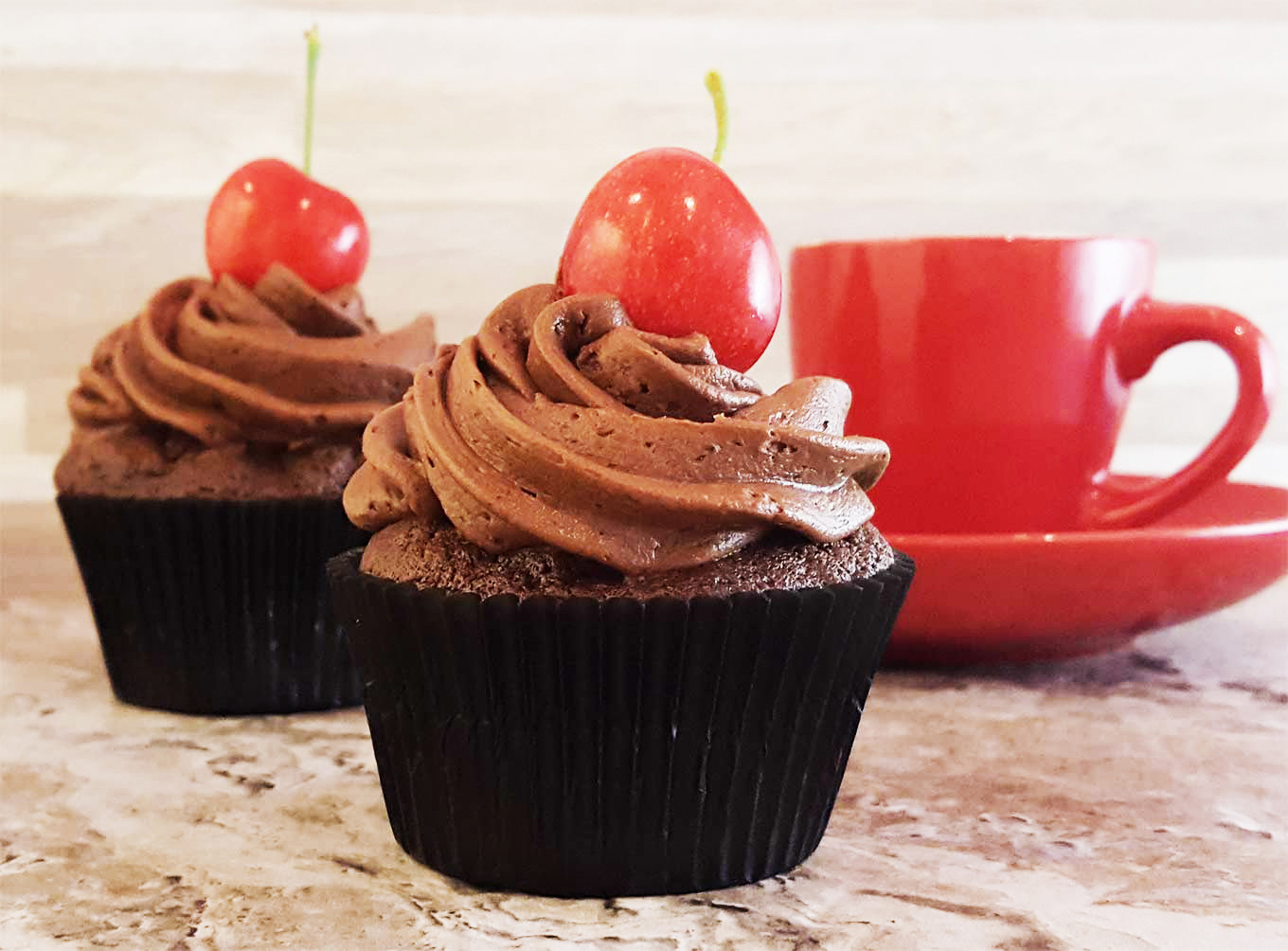 Cupcake Recipes | Extra, extra chocolaty. Cupcake with chocolate buttercream frosting. Perfect for birthdays, or any day, really.