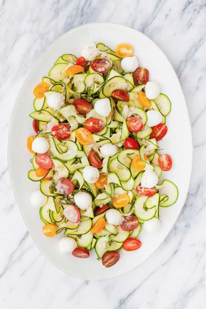 Zucchini tomato basil salad with lemon-basil vinaigrette - recipe by Good Life Eats