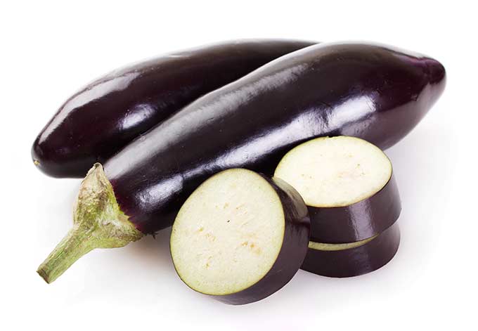 Eggplants are in season during summer and into fall.