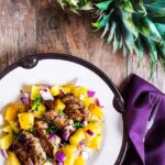 Dinner recipes | This fast and easy Jamaican Jerk recipe is great weeknight meal and a fun way to enjoy pineapples in season. Perfect recipe for a staycation.