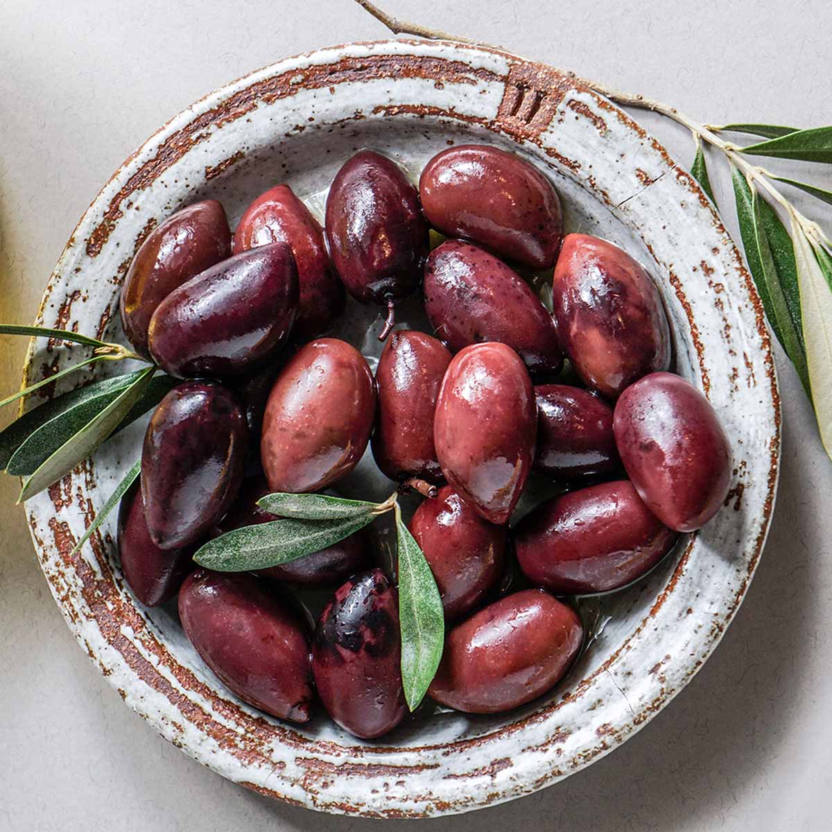 Kalamata olives for the chickpea stew