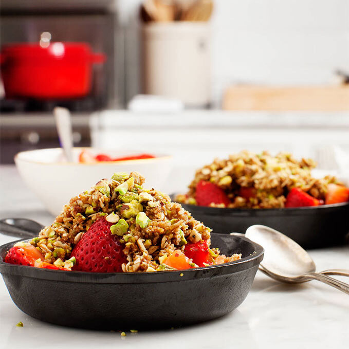 Strawberry pistachio crumble by Love and Lemons