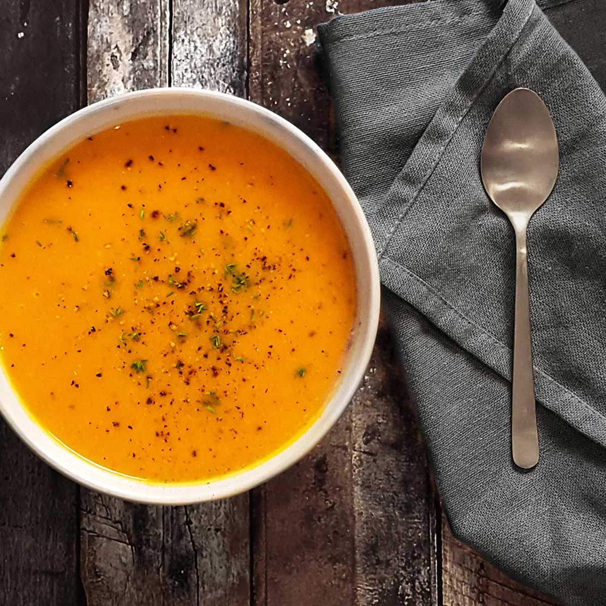 bowl of sweet potato soup