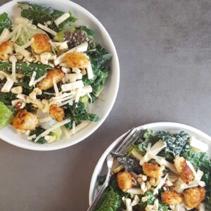 Kale Caesar Salad with Jicama