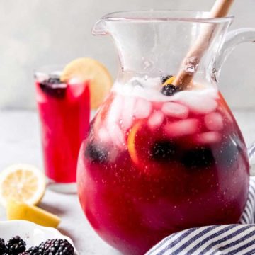 A pitcher of blackberry lemonade by House of Nash Eats