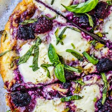 Blackberry basil pizza slices