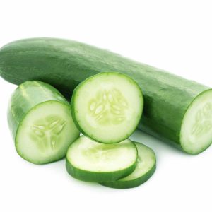 a cucumber and slices