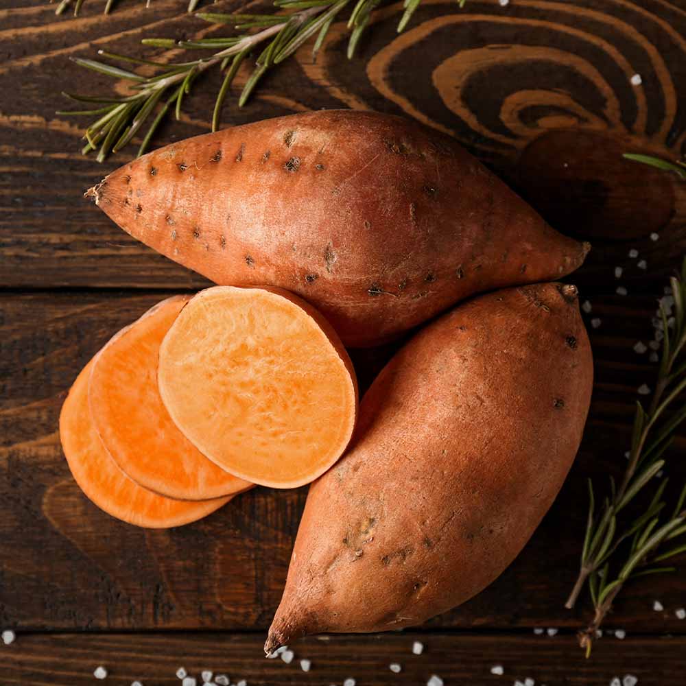 Sweet potatoes are a sweet root vegetable that doesn't need to be peeled before adding to minestrone.