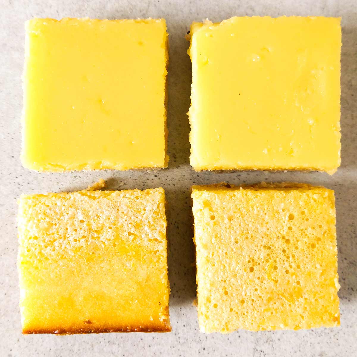 Lemon bar fillings, from silky smooth to bubbles on top