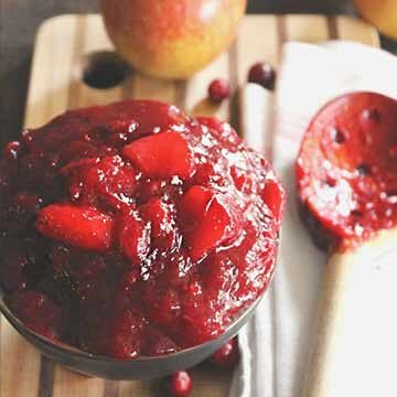 Apple cranberry sauce with bourbon & cinnamon, recipe by Rhubarbarians