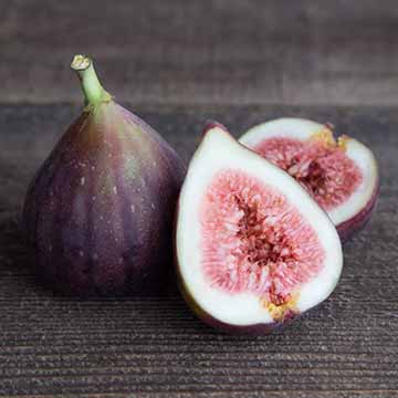 A grown turkey fig cut in half