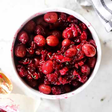 Roasted cranberry grape compote recipe by the Floating Kitchen