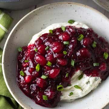 Cranberry jalapeno cream cheese dip recipe by A Spicy Perspective