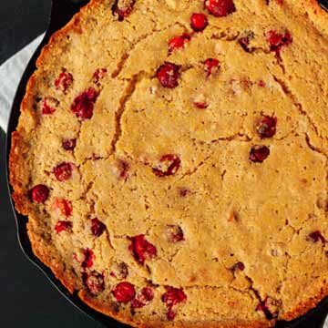 Cranberry-maple skillet cornbread recipe by Cookie + Kate