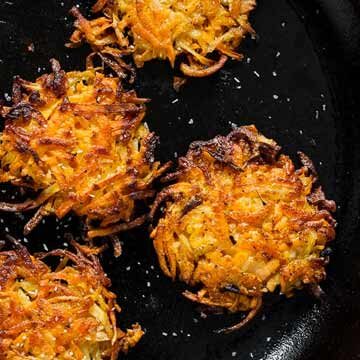 Sweet potato, turnip, and parsnip latkes recipe by Kitchen Confidante