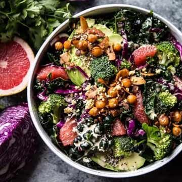 The mean green detox salad with grapefruit and avocado, recipe by Half Baked Harvest