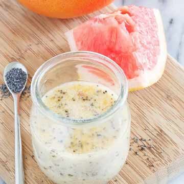 Grapefruit poppy seed dressing recipe by Running to the Kitchen