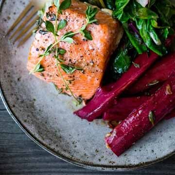 Baked salmon with rhubarb recipe by Feasting at Home