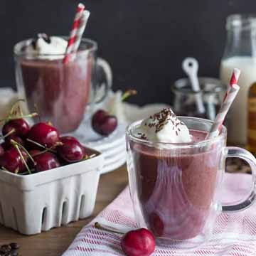 Cherry almond mocha smoothie recipe by Baking a Moment