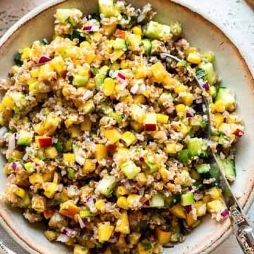 Summer corn and nectarine tabbouleh recipe by Kitchen Confidante