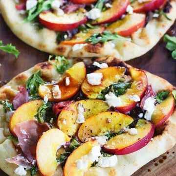 Goat cheese pizza with nectarines & prosciutto recipe by Home & Plate