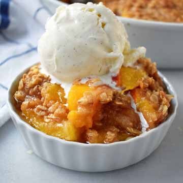 Nectarine brown sugar crisp recipe by Modern Honey