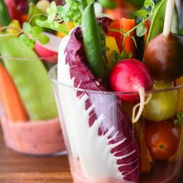Individual salad cups with rhubarb vinaigrette recipe by The View from Great Island