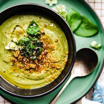 Creamy artichoke pea soup recipe by Cotter Crunch