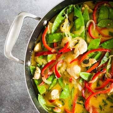 Chicken snow pea green curry recipe by Nutmeg Nanny