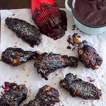 Blueberry BBQ chicken wings recipe by Nutmeg Nanny