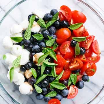 Blueberry caprese salad recipe by Love & Olive Oil