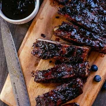 Baby back ribs with blueberry balsamic BBQ sauce recipe by Kitchen Confidante