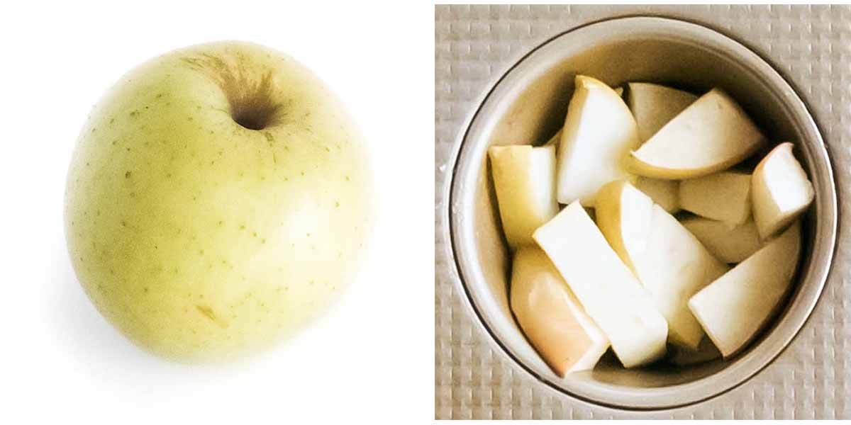Golden supreme apple before and after baking