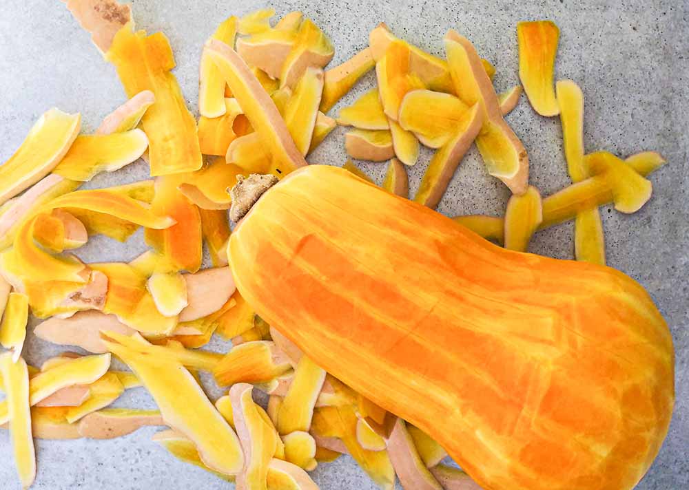 Peeled butternut squash