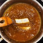 Orange chicken sauce on the stovetop