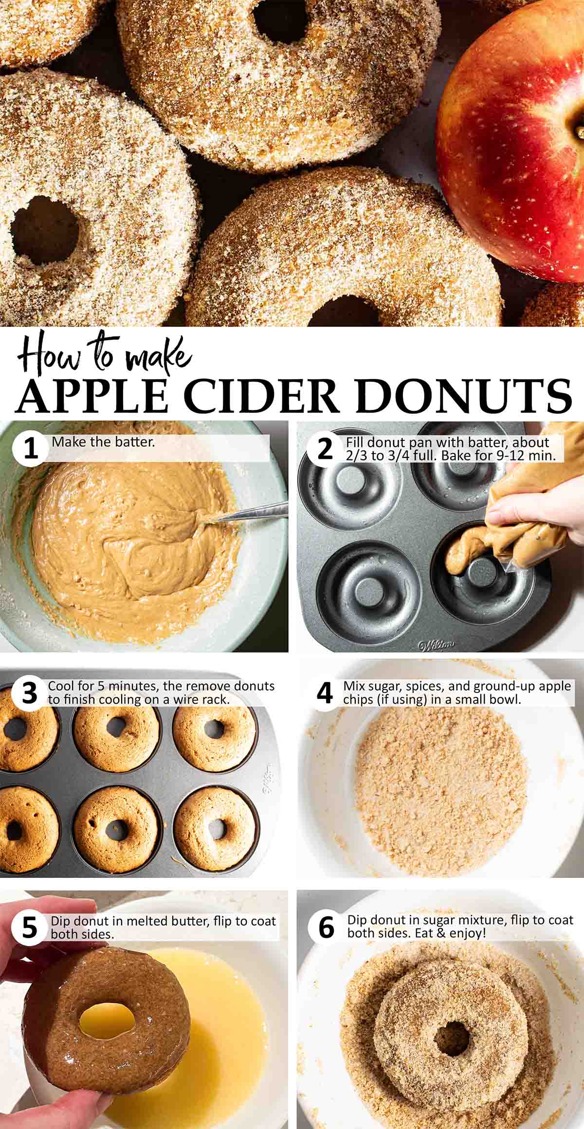 How to make baked apple cider donuts, and step by step guide.