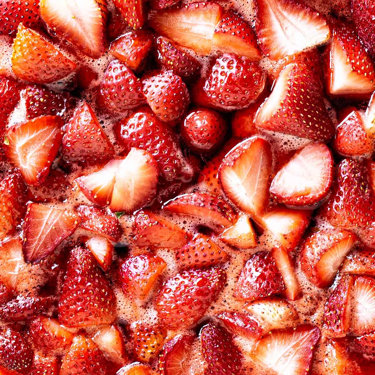 Roasted strawberries in their own sauce