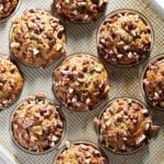 Banana pecan muffins with extra nuts