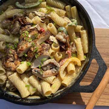 Rasta pasta recipe from Karibe