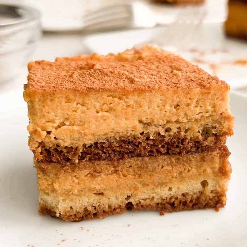 A slice of pumpkin tiramisu recipe from Little Nonni