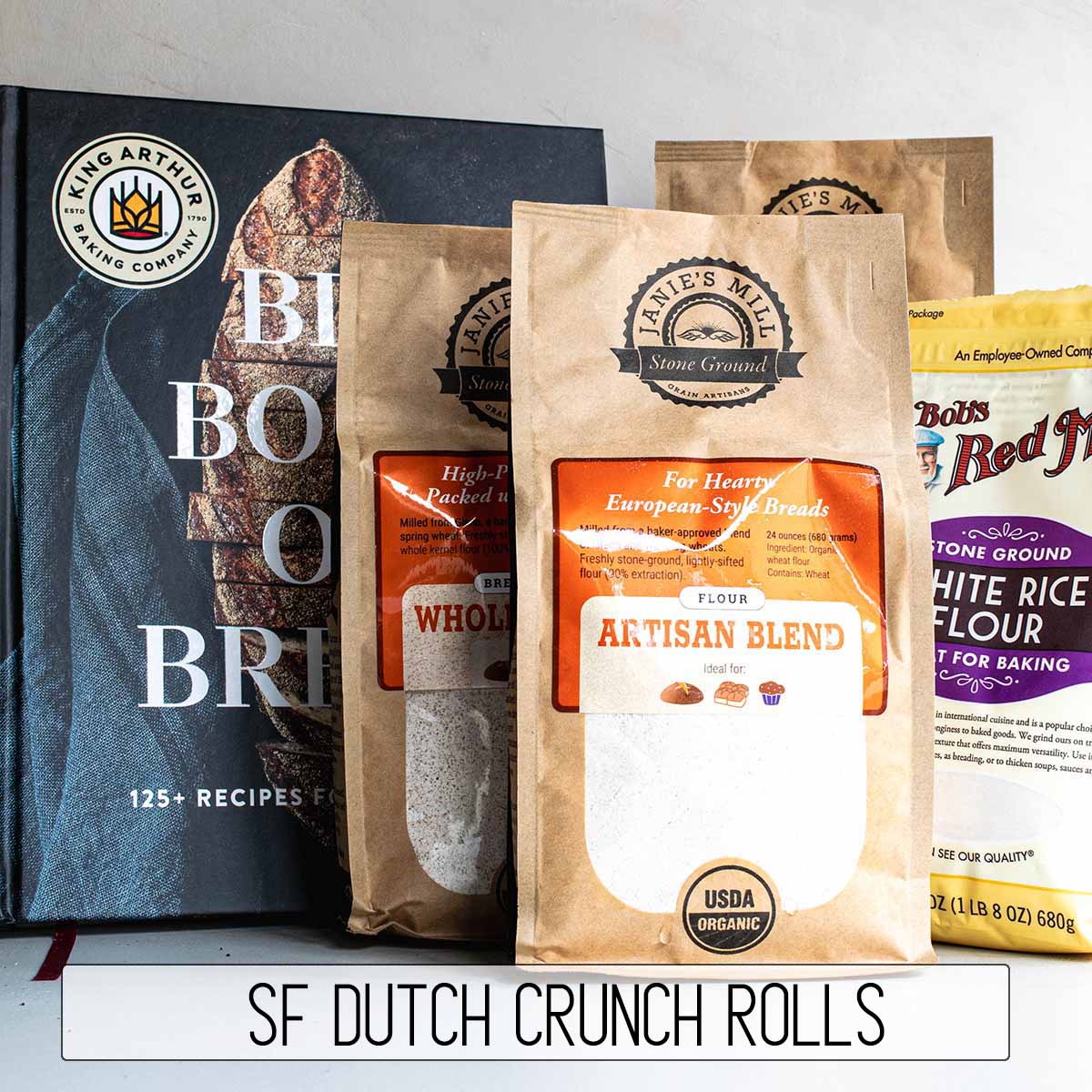 A gift for the baker who has everything. Kit includes a cookbook, artisan flours, and specialty ingredients to make a niche dutch crunch roll.