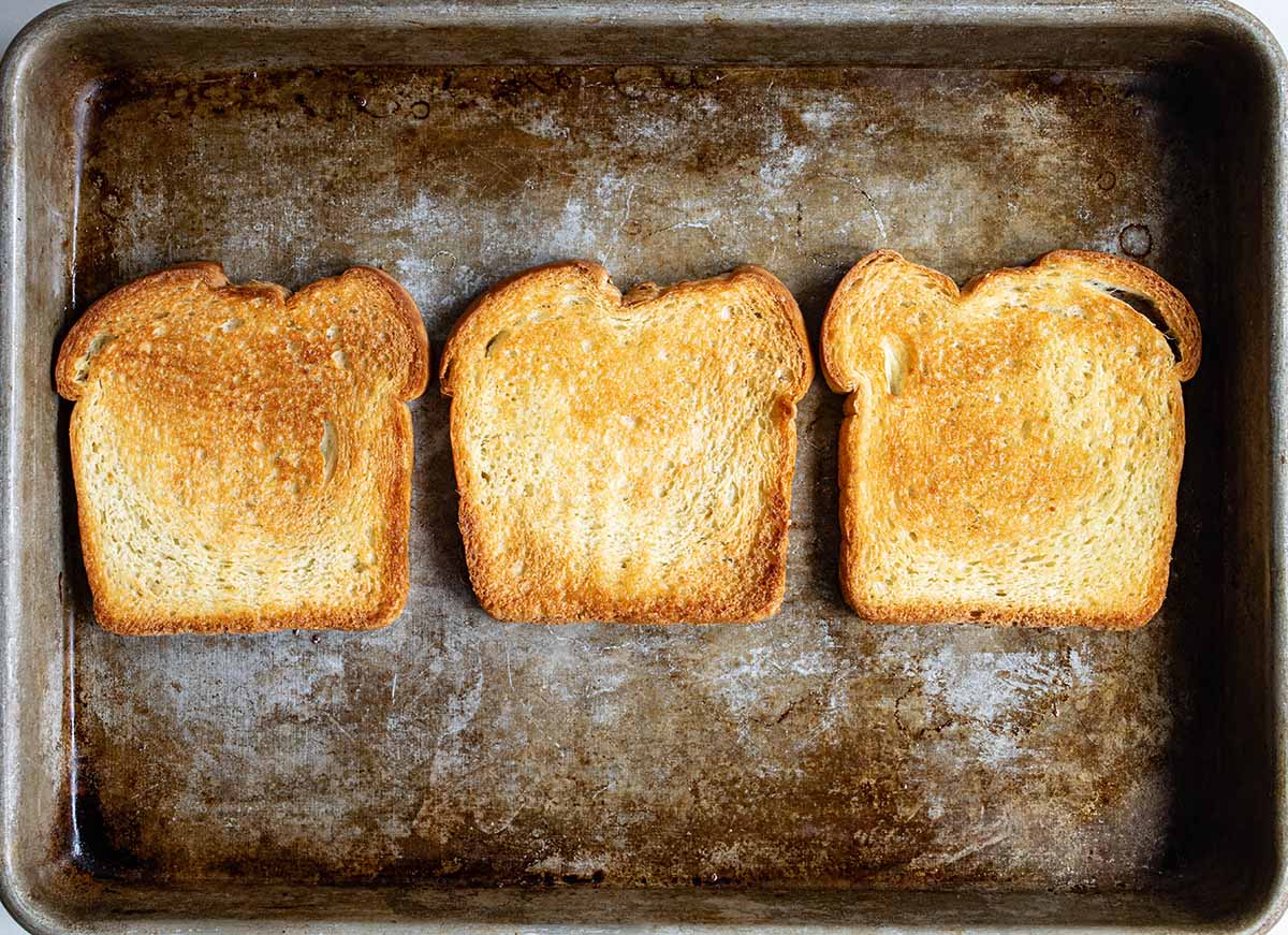 3 slices of toast for a double decker sandwich.